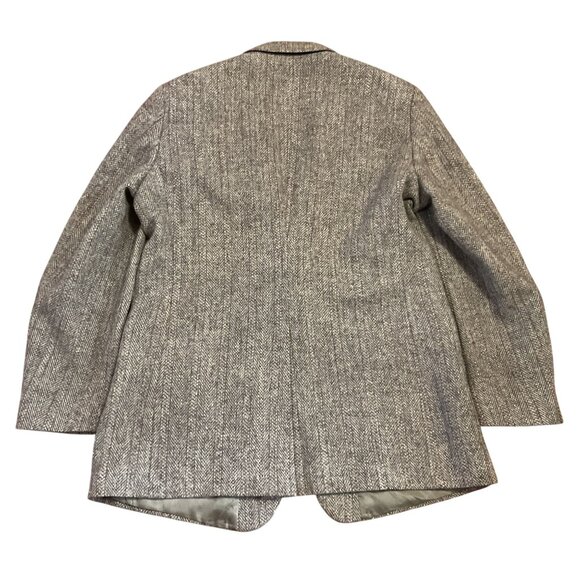 Vtg Harris Tweed Sport Coat Sz 48L Gray Brown Handwoven 100% Pure Scottish Wool - Picture 5 of 8